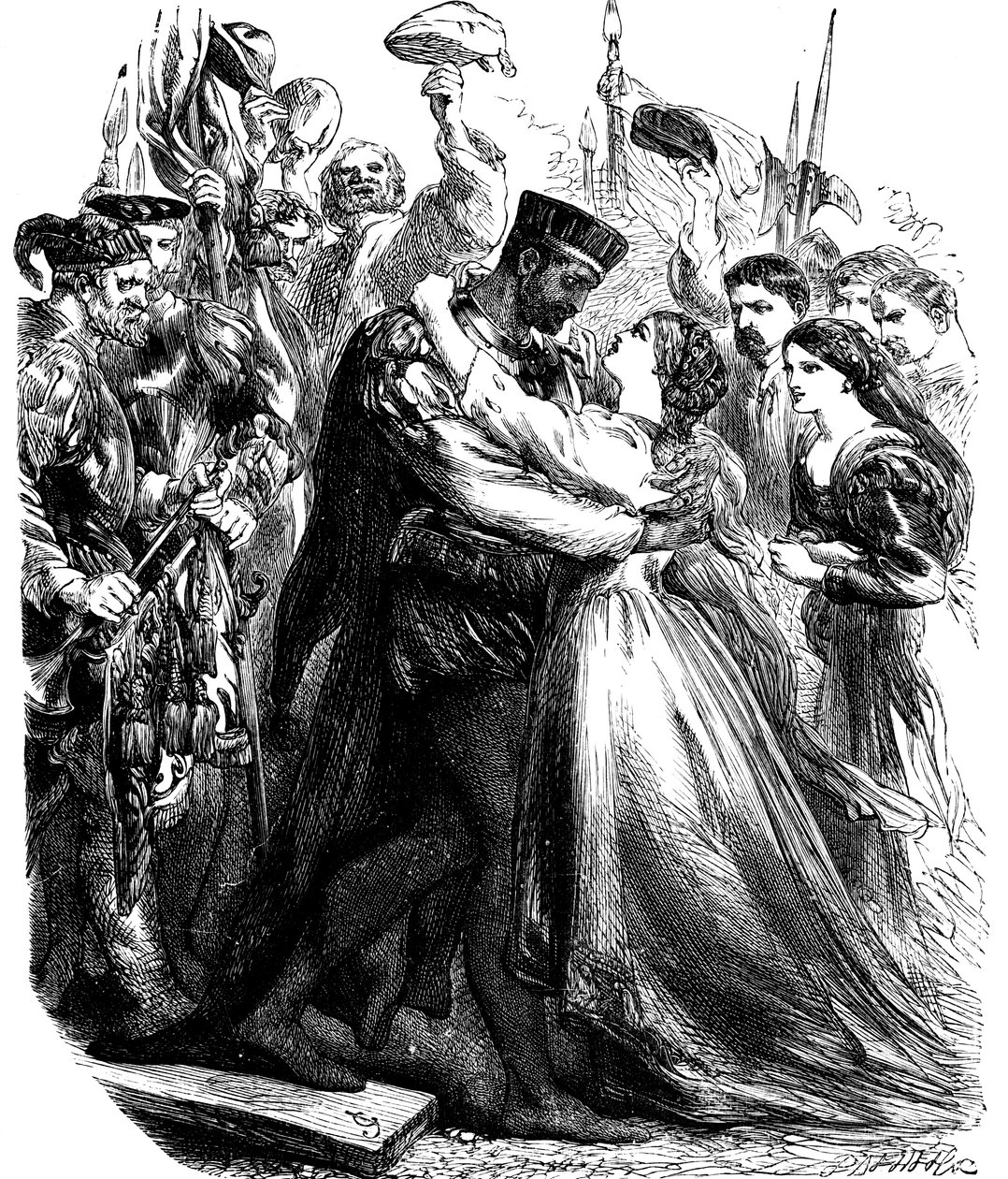 Scène uit Shakespeares Othello, 19e eeuw door Unbekannt
