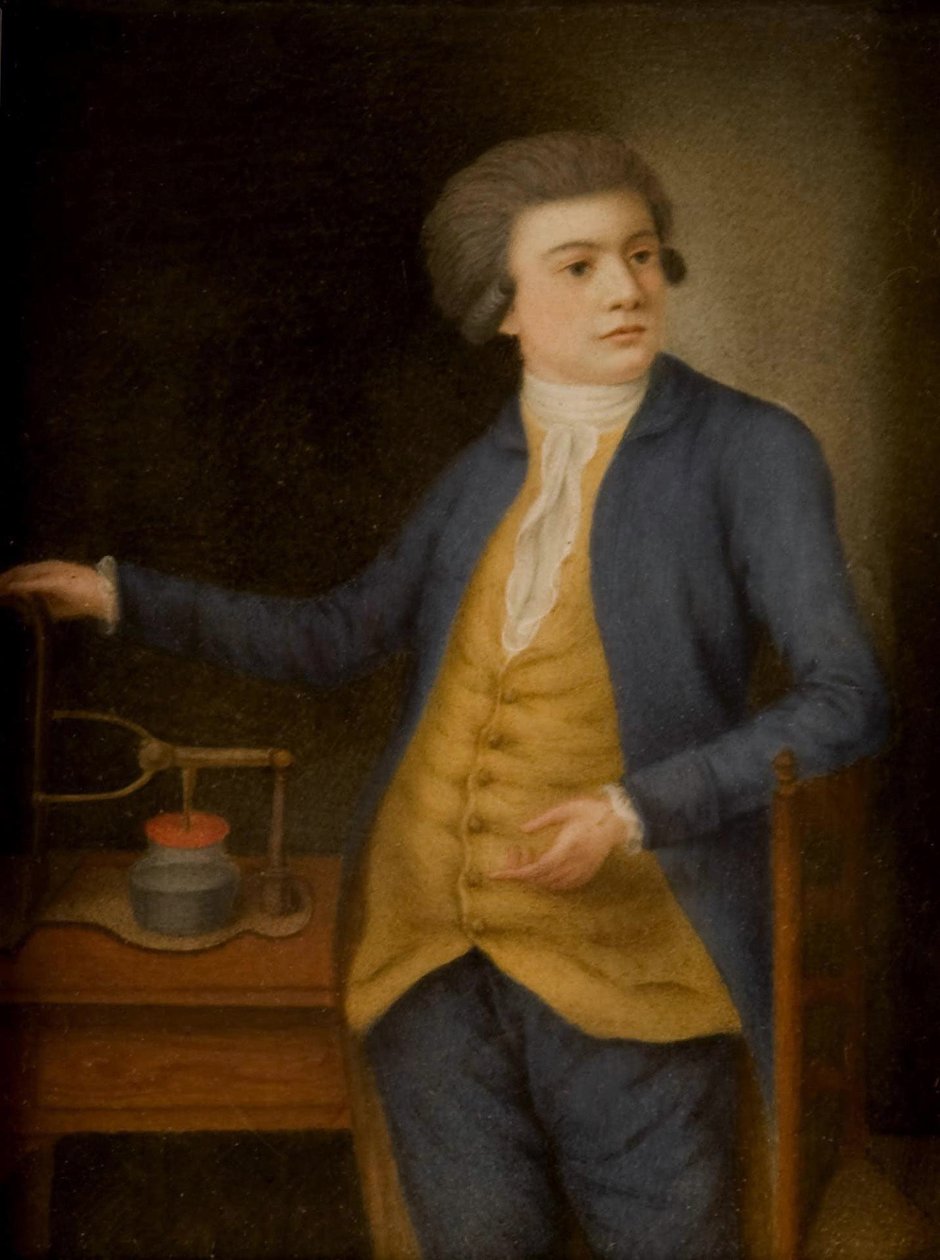 Wetenschapper met een elektrisch instrument, 1780s door Unbekannt