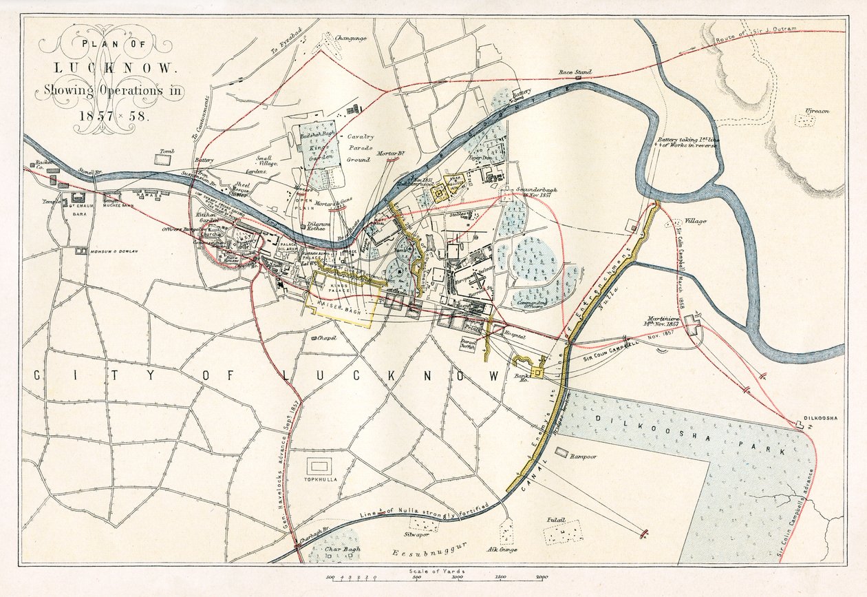 Belegering van Lucknow, India, 1857 door Unbekannt