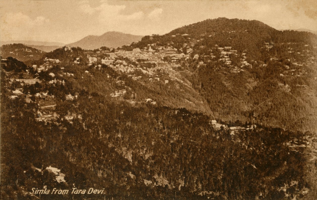 Simla vanaf Tara Devi, ca. 1918-ca. 1939 door Unbekannt