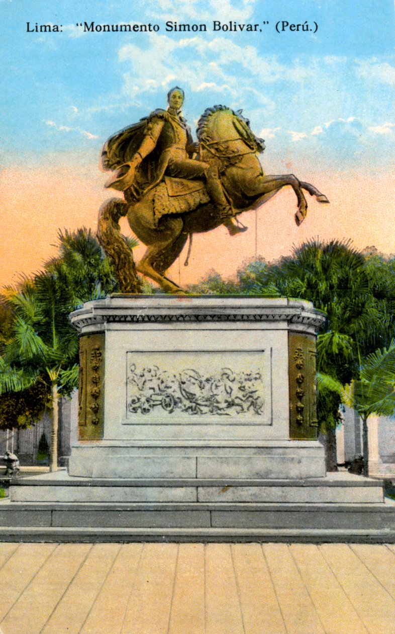 Simon Bolivar monument, Lima, Peru, begin 20e eeuw door Unbekannt