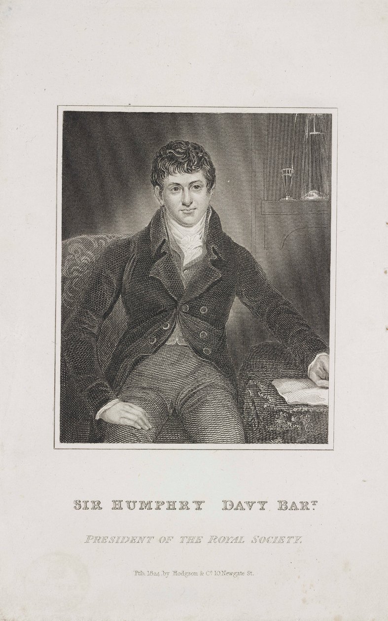 Sir Humphry Davy, Engelse chemicus, ca. 1824 door Unbekannt