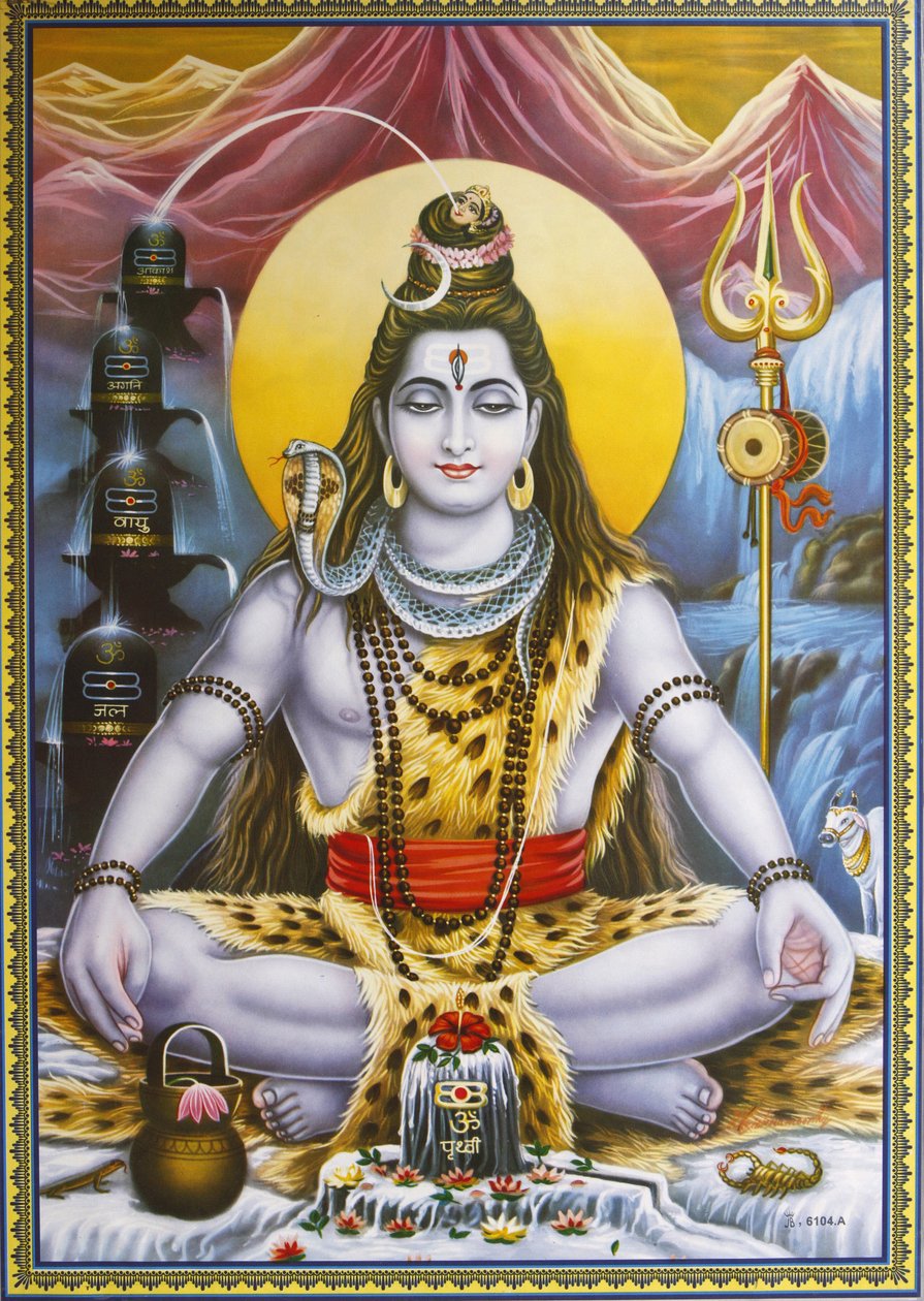 Zittende Shiva afbeelding, Rishikesh, India door Unbekannt