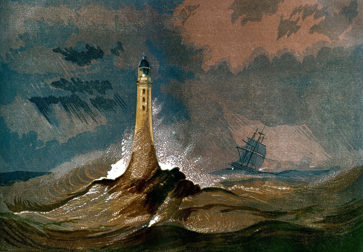 Smeatons Eddystone Vuurtoren, Devon, ca. 1850 door Unbekannt