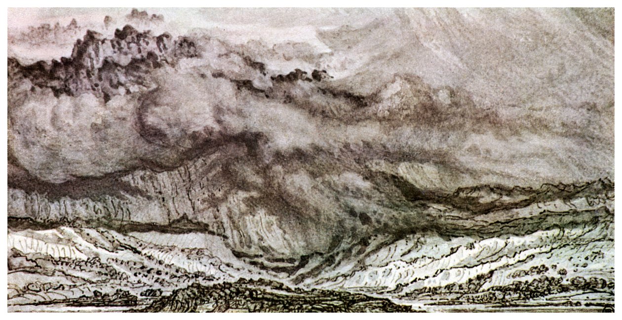 Snowdon, een naderende storm door Unbekannt