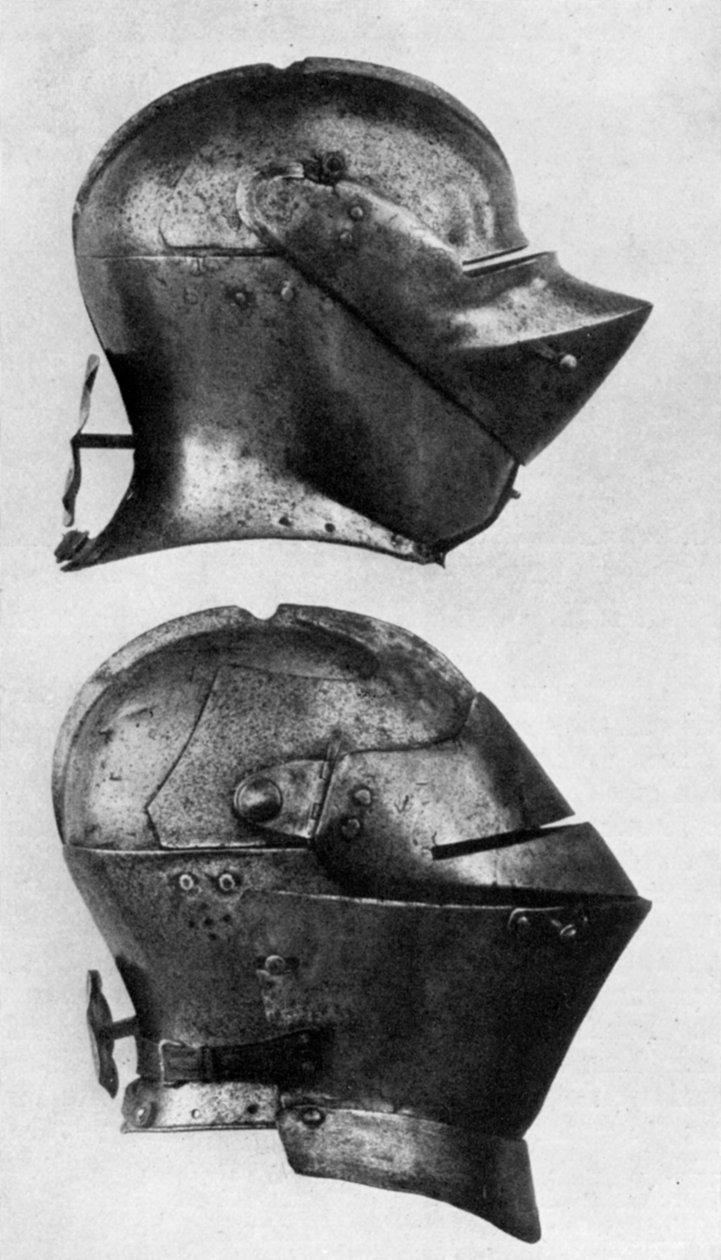 Spaanse en Italiaanse helmen, 15e eeuw, 1929 door Unbekannt
