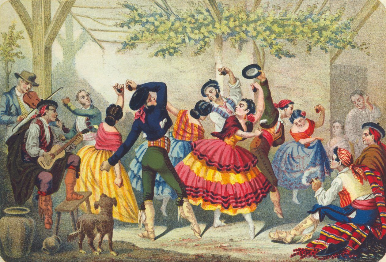 Spaanse dansers, midden 19e eeuw door Unbekannt