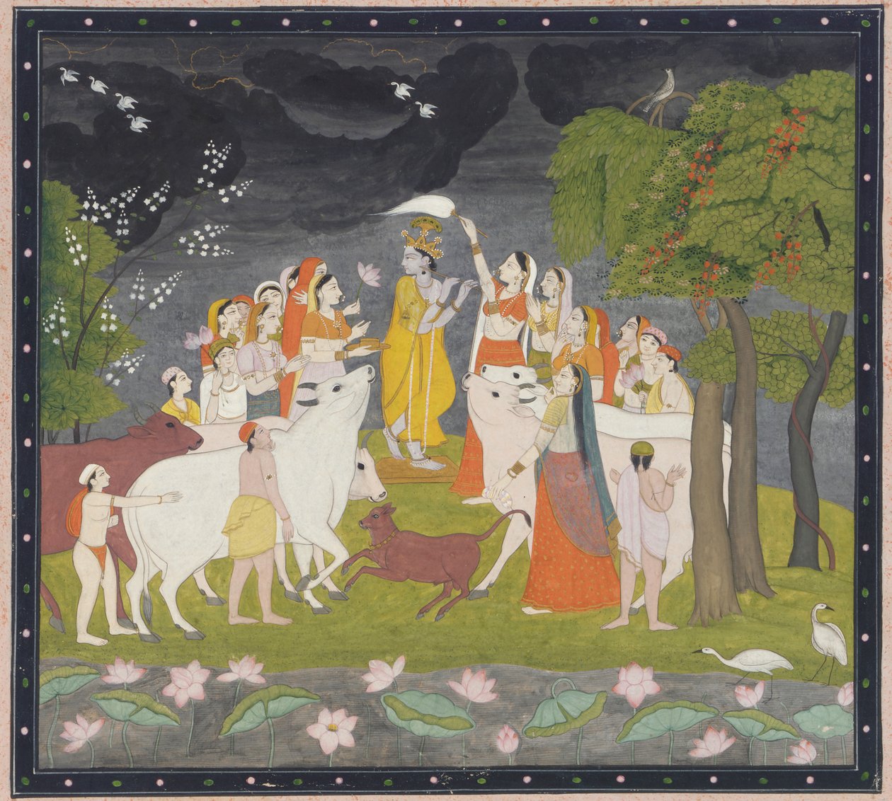 Sri Krsna met de fluit, ca. 1790-1800 door Unbekannt