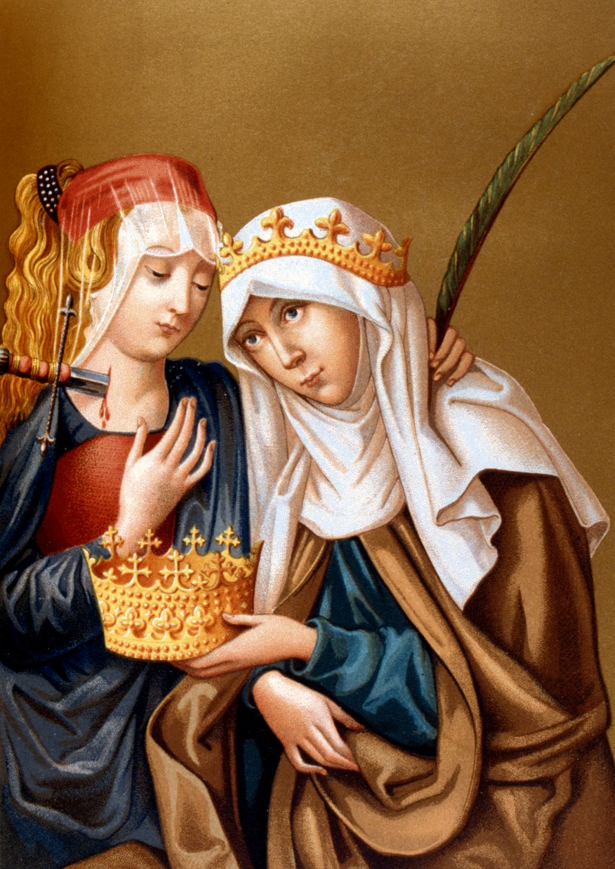 St. Elizabeth van Hongarije en St. Lucy, 1878 door Unbekannt