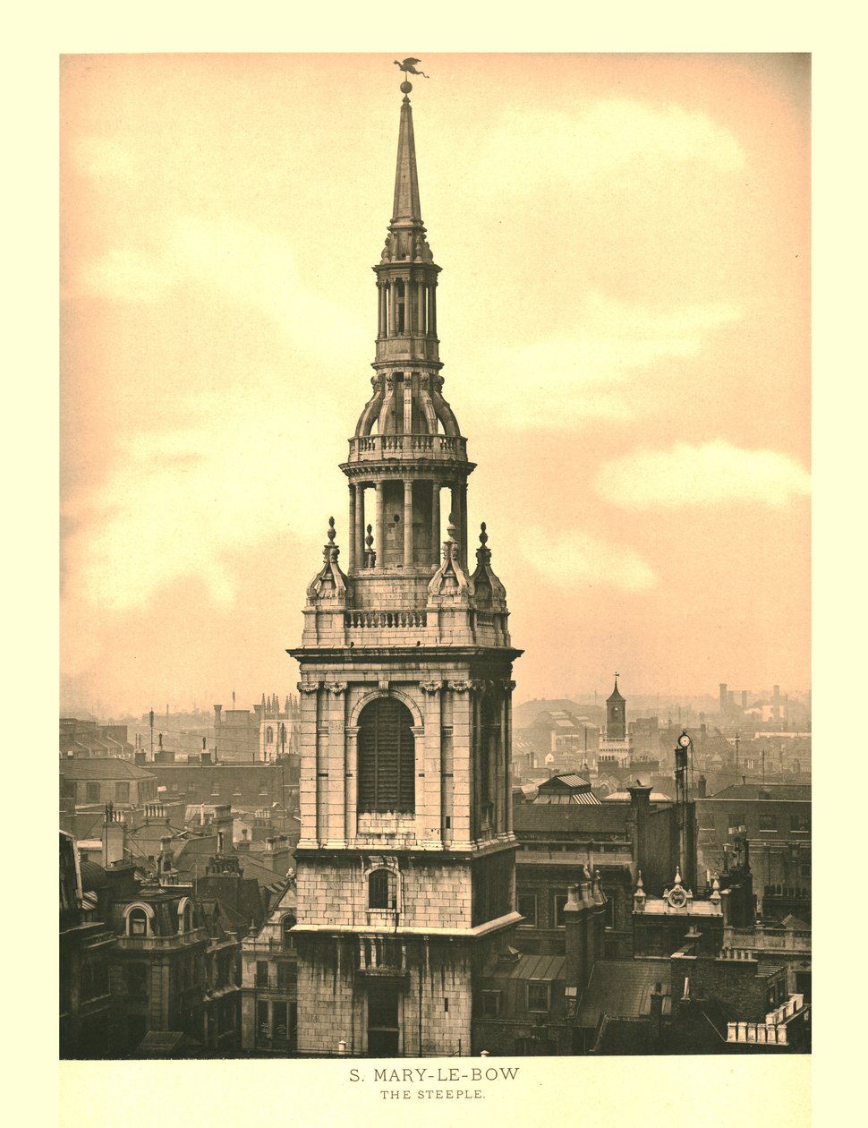 St Mary-Le-Bow, de toren, midden-late 19e eeuw door Unbekannt