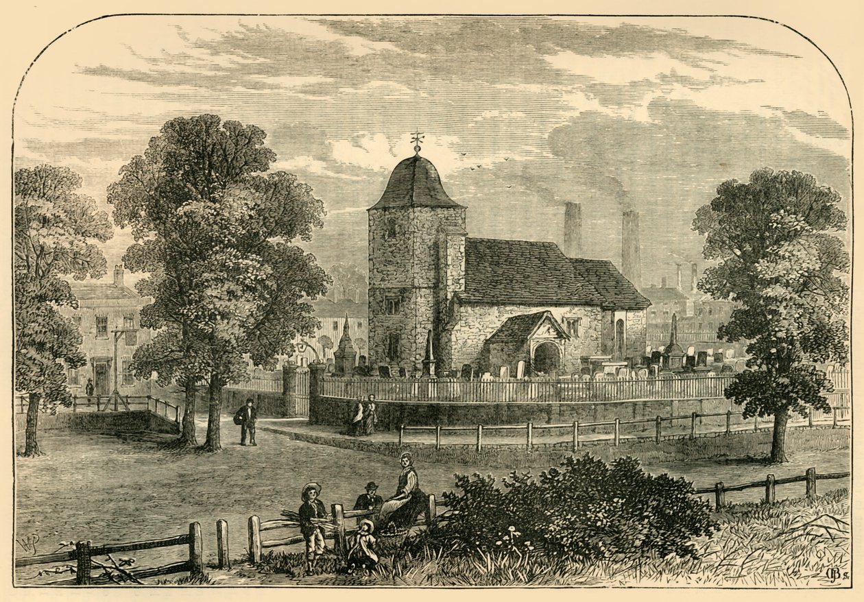 St. Pancras Kerk in 1820, ca. 1876 door Unbekannt