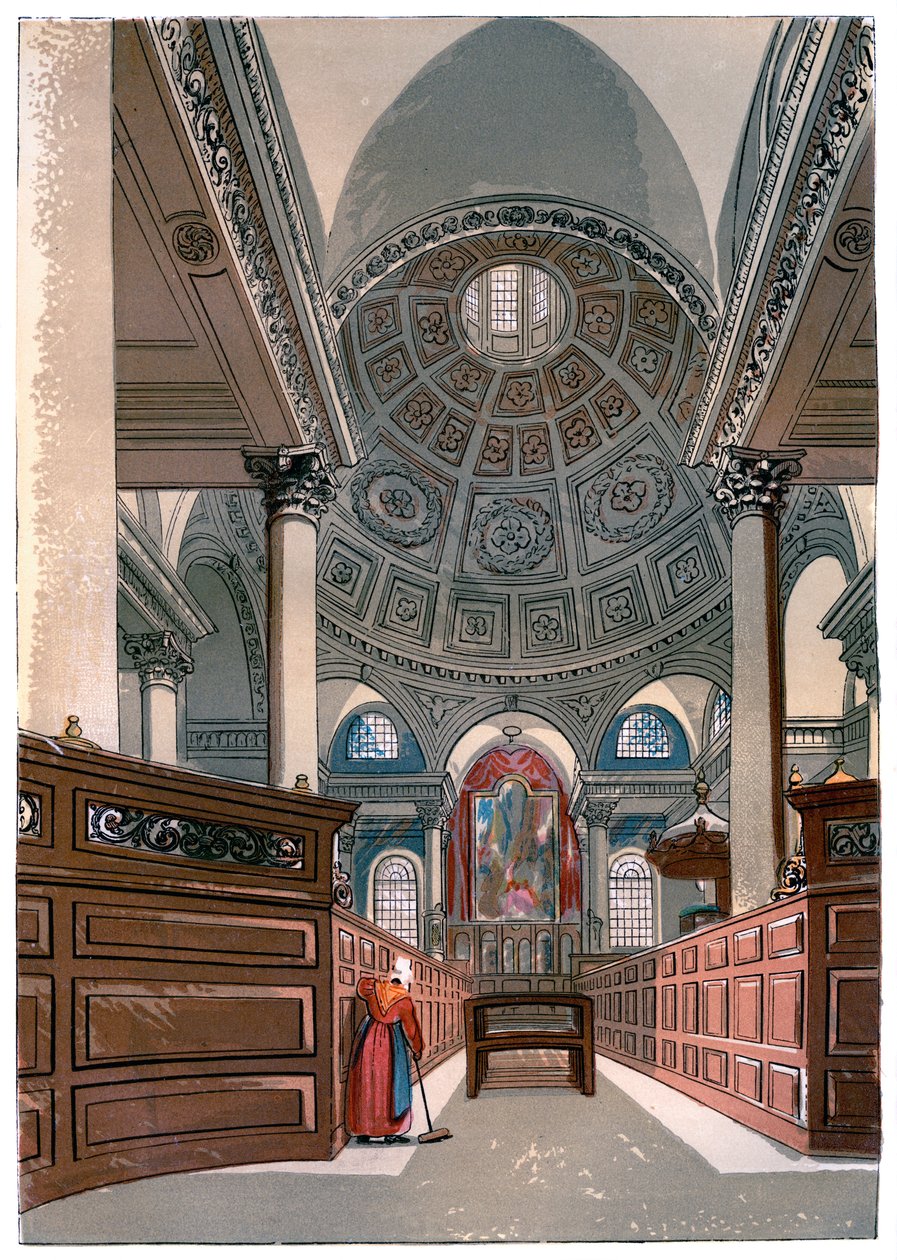 St. Stephens, Walbrook, ca. 1850 door Unbekannt