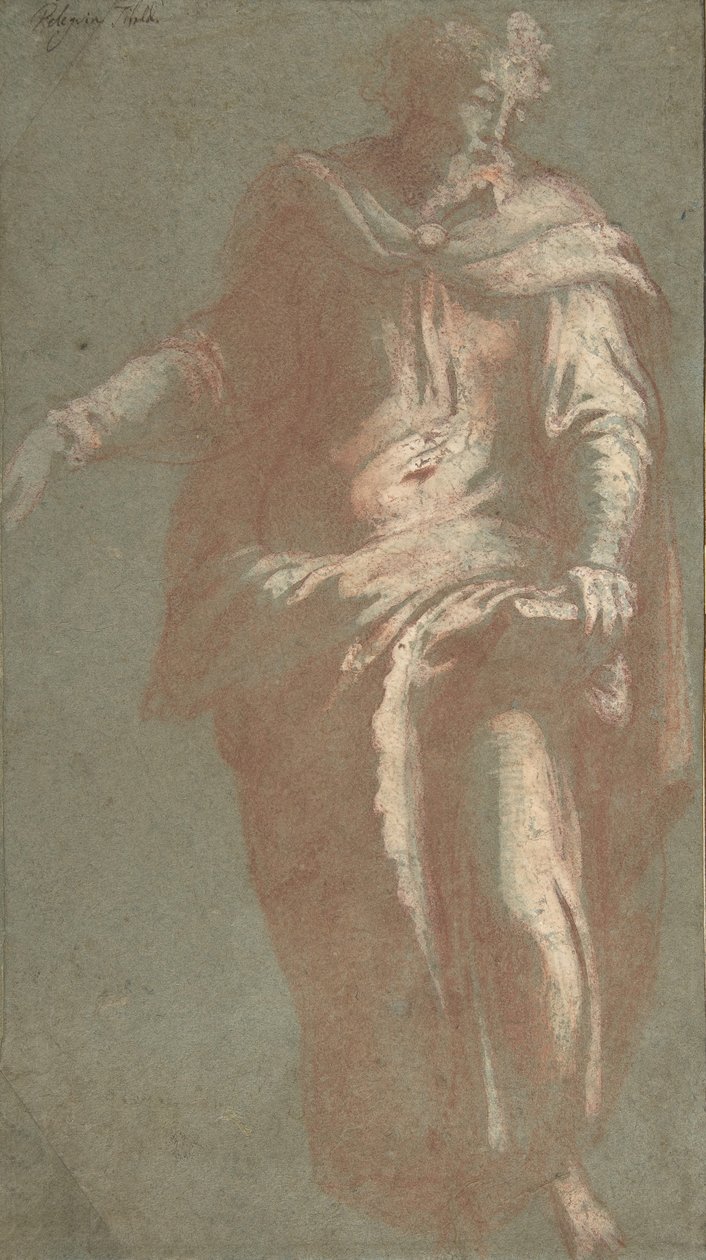 Staande bebaarde man met een boek, 1530-60 door Unbekannt