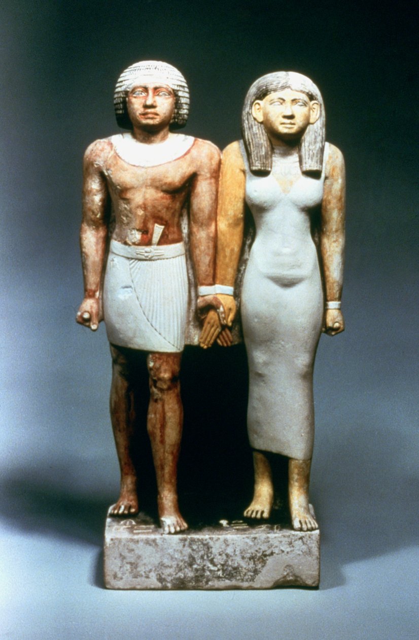 Standbeeld van Egyptisch koppel, 5e dynastie door Unbekannt