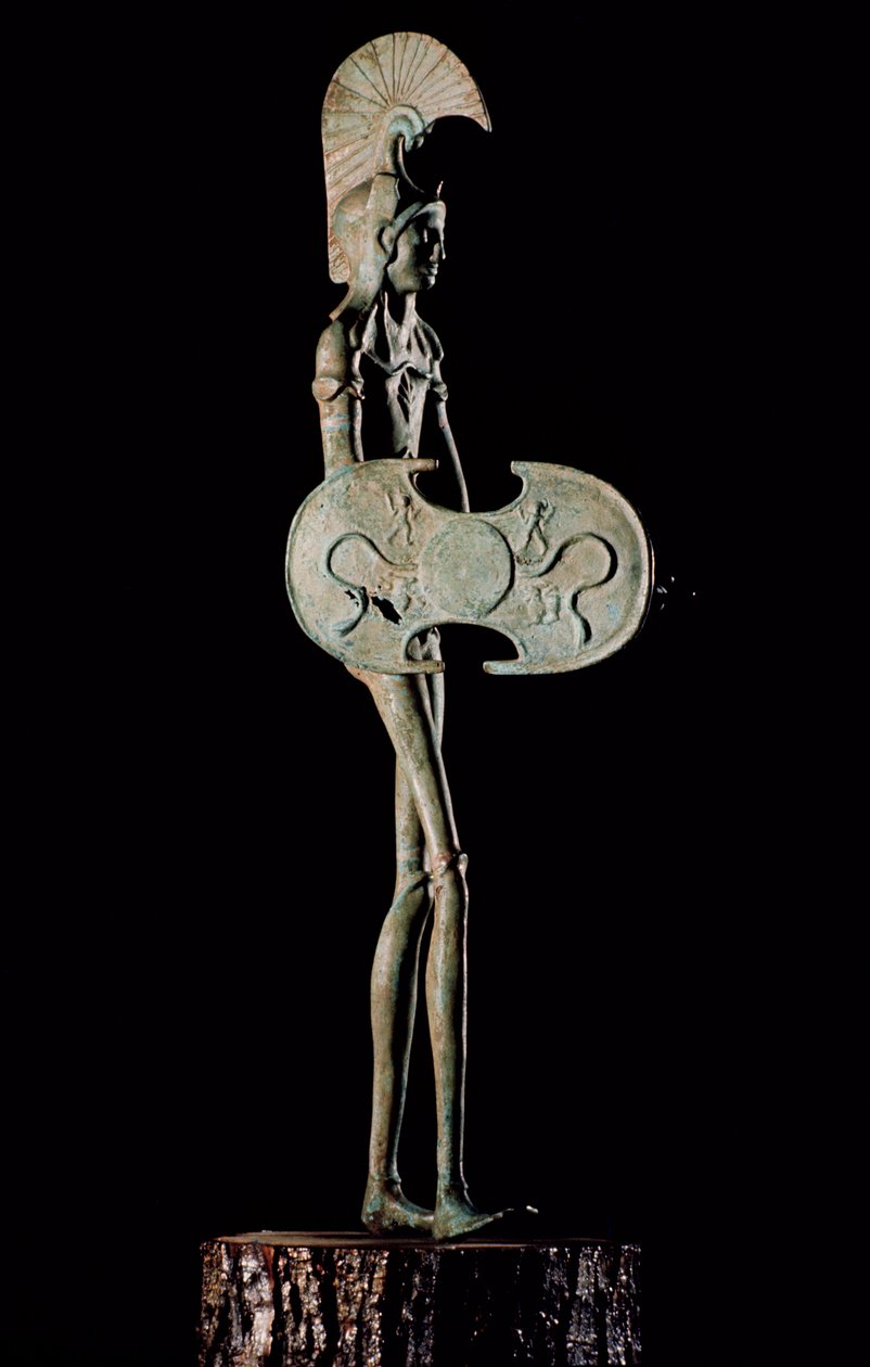 Statuette van een krijger, Etruskisch (brons) door Unbekannt