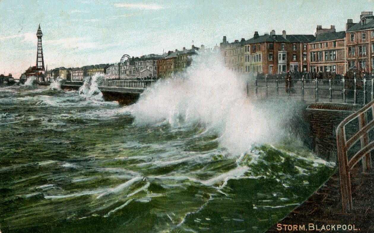 Storm, Blackpool, Lancashire, c1905 door Unbekannt