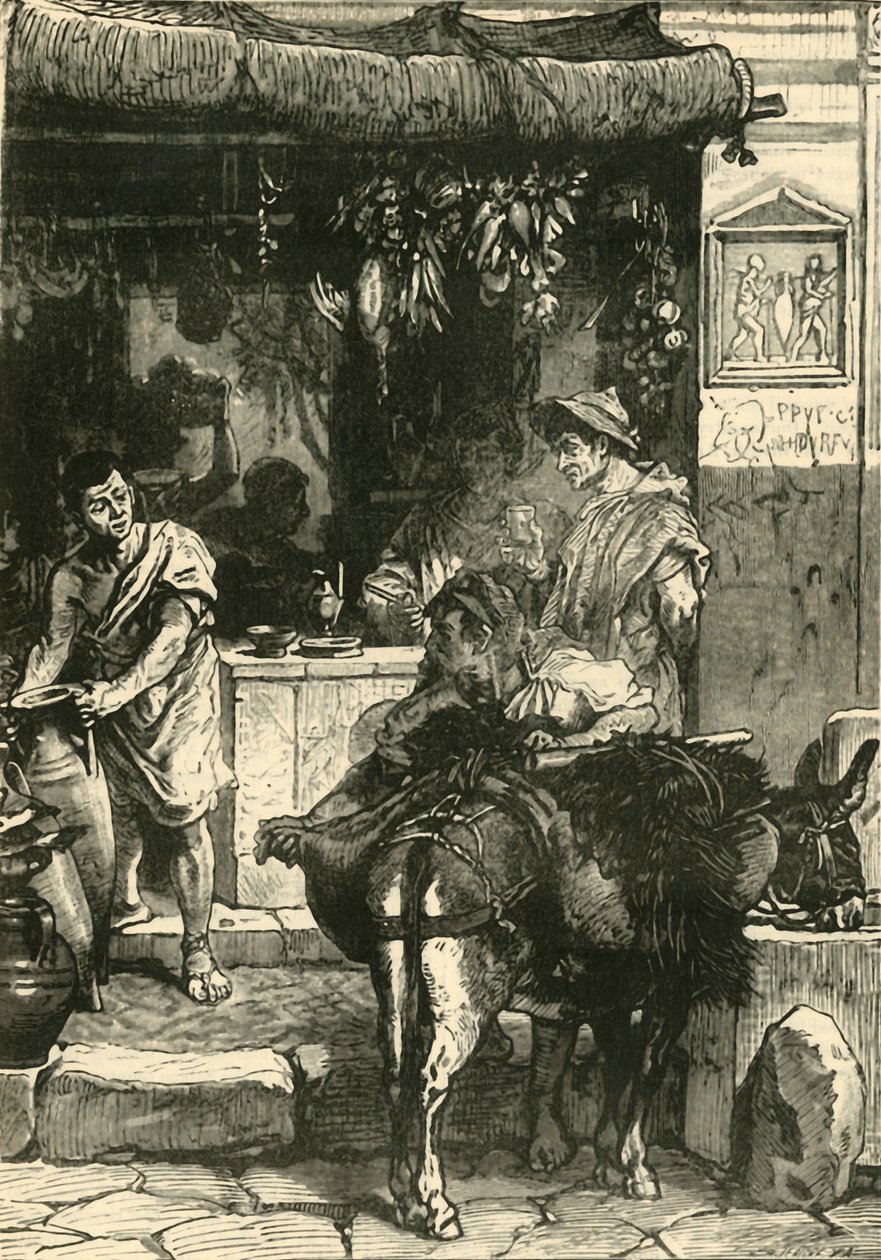 Straatscène in Pompeii, 1890 door Unbekannt