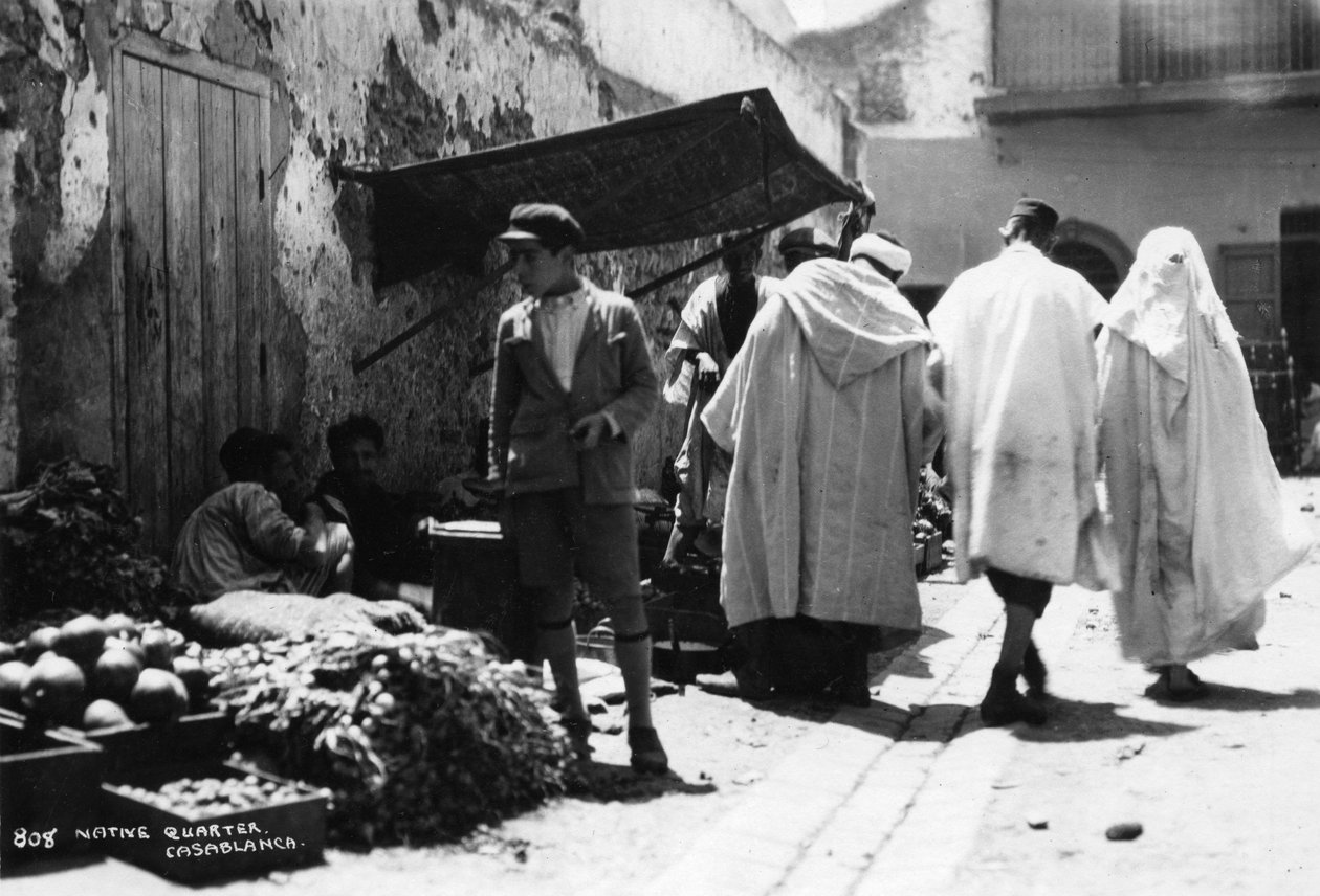 Straatscène, Casablanca, Marokko door Unbekannt