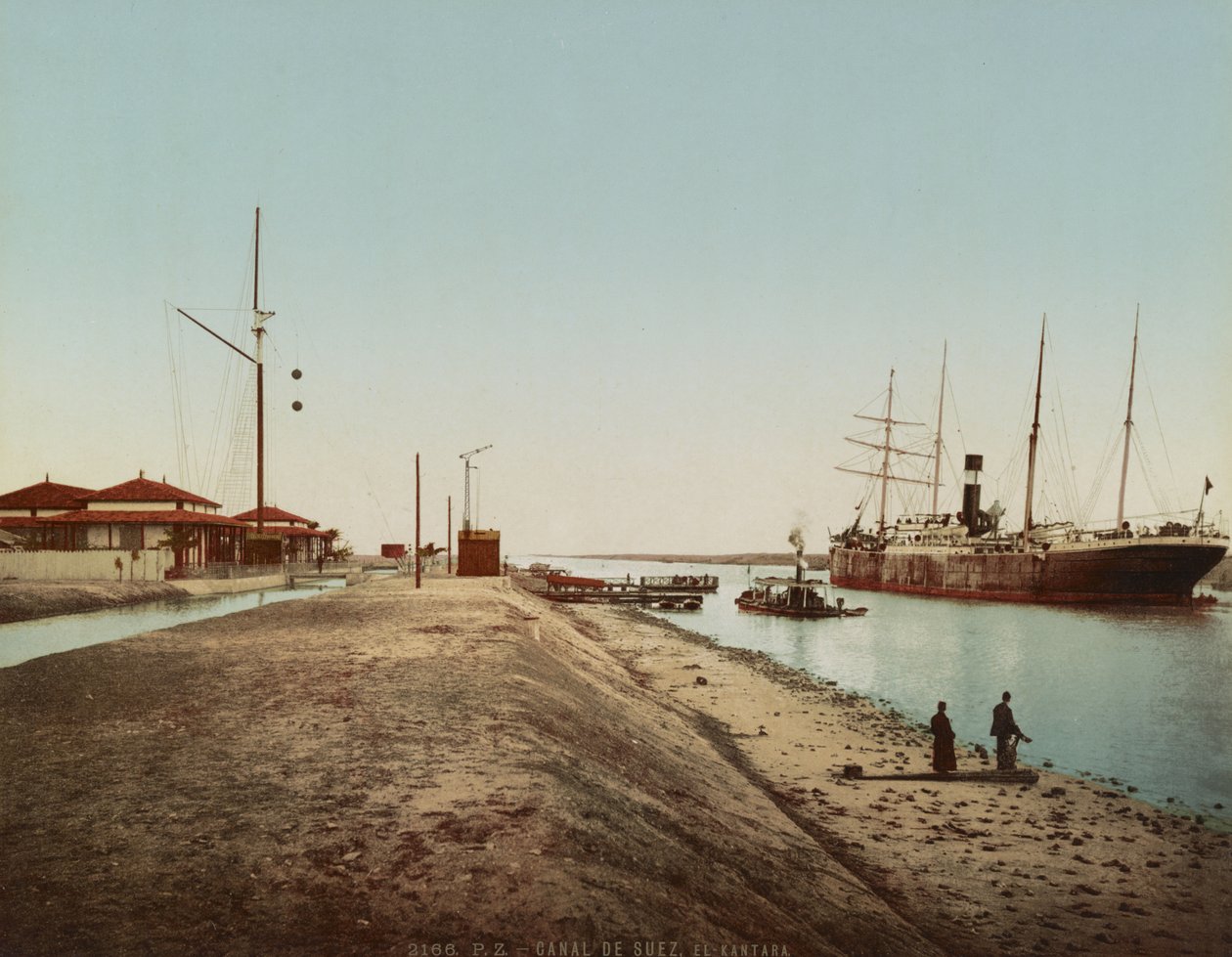 Suezkanaal bij El Qantara, ca. 1900 door Unbekannt