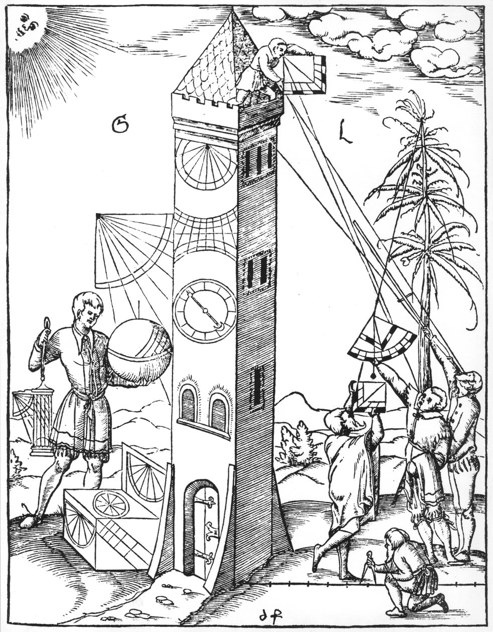 Landmeten en tijdwaarneming, 1551 door Unbekannt