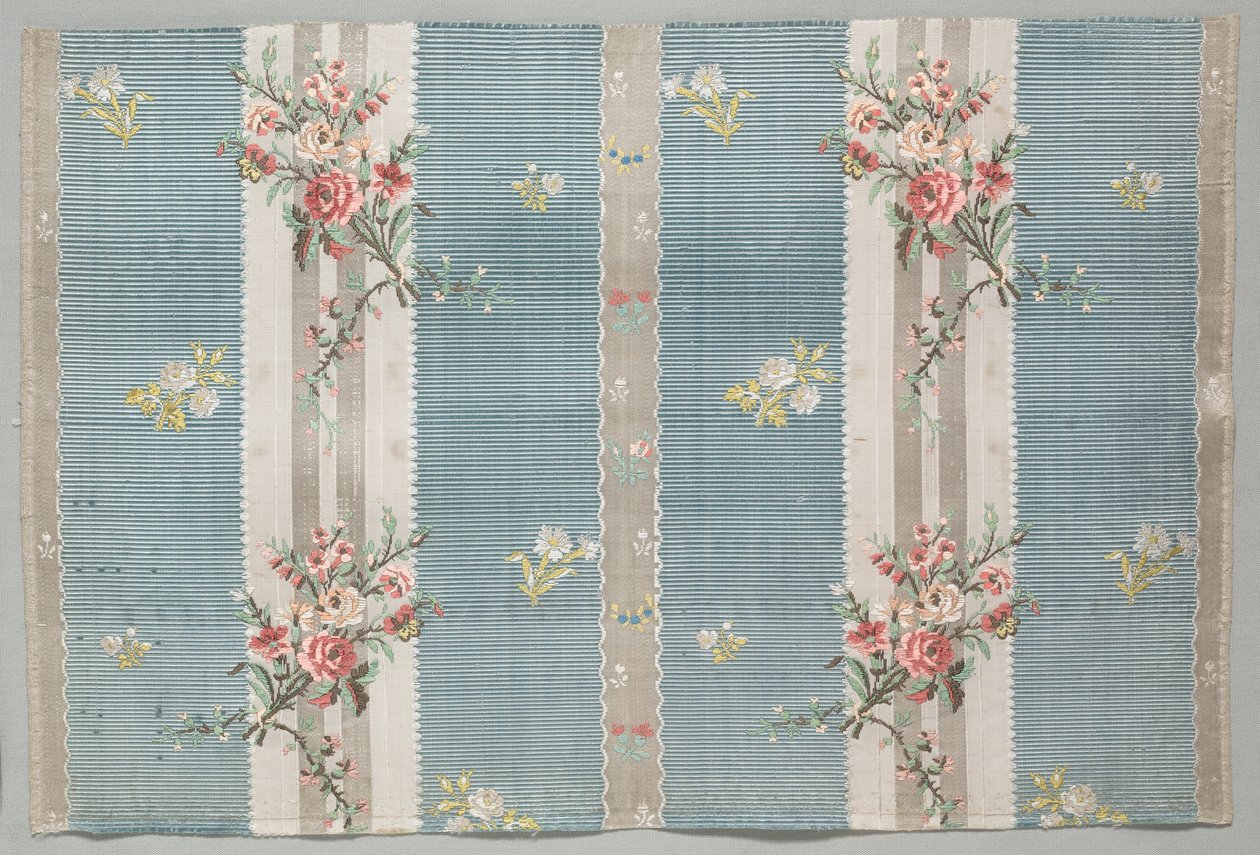 Taffeta Fragment, eind 1700s door Unbekannt