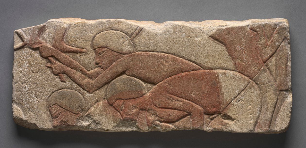 Talatat: Mannen die de Aarde Omspitten, ca. 1353-1347 v.Chr. door Unbekannt
