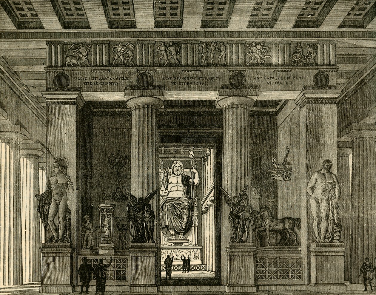 Tempel in Olympia, gerestaureerd, 1890 door Unbekannt