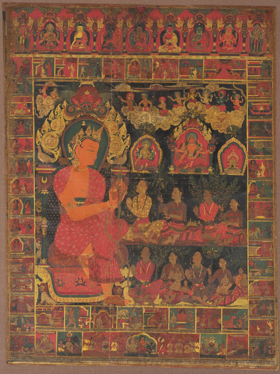 Thangka met Bejeweled Boeddha Predikend, 1648 door Unbekannt