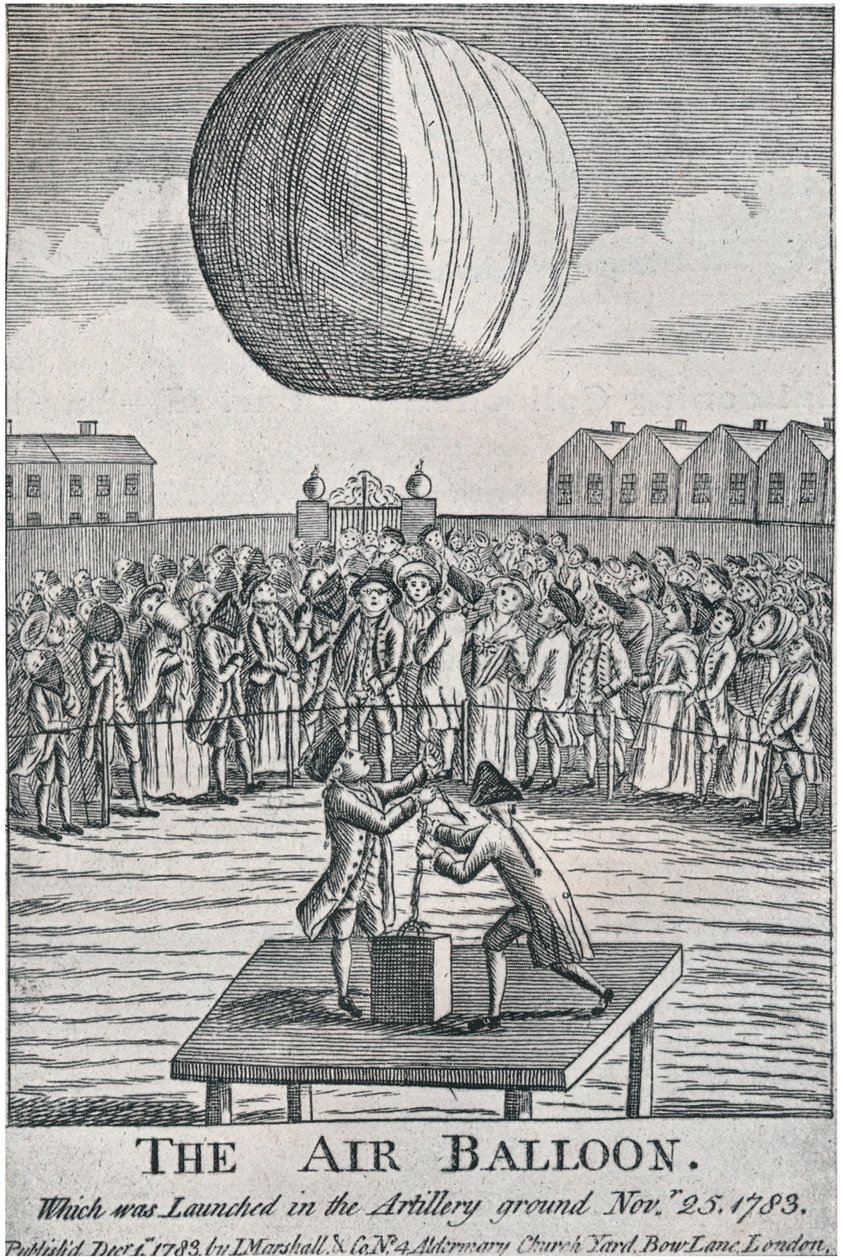 De luchtballon, 1783, 1920 door Unbekannt