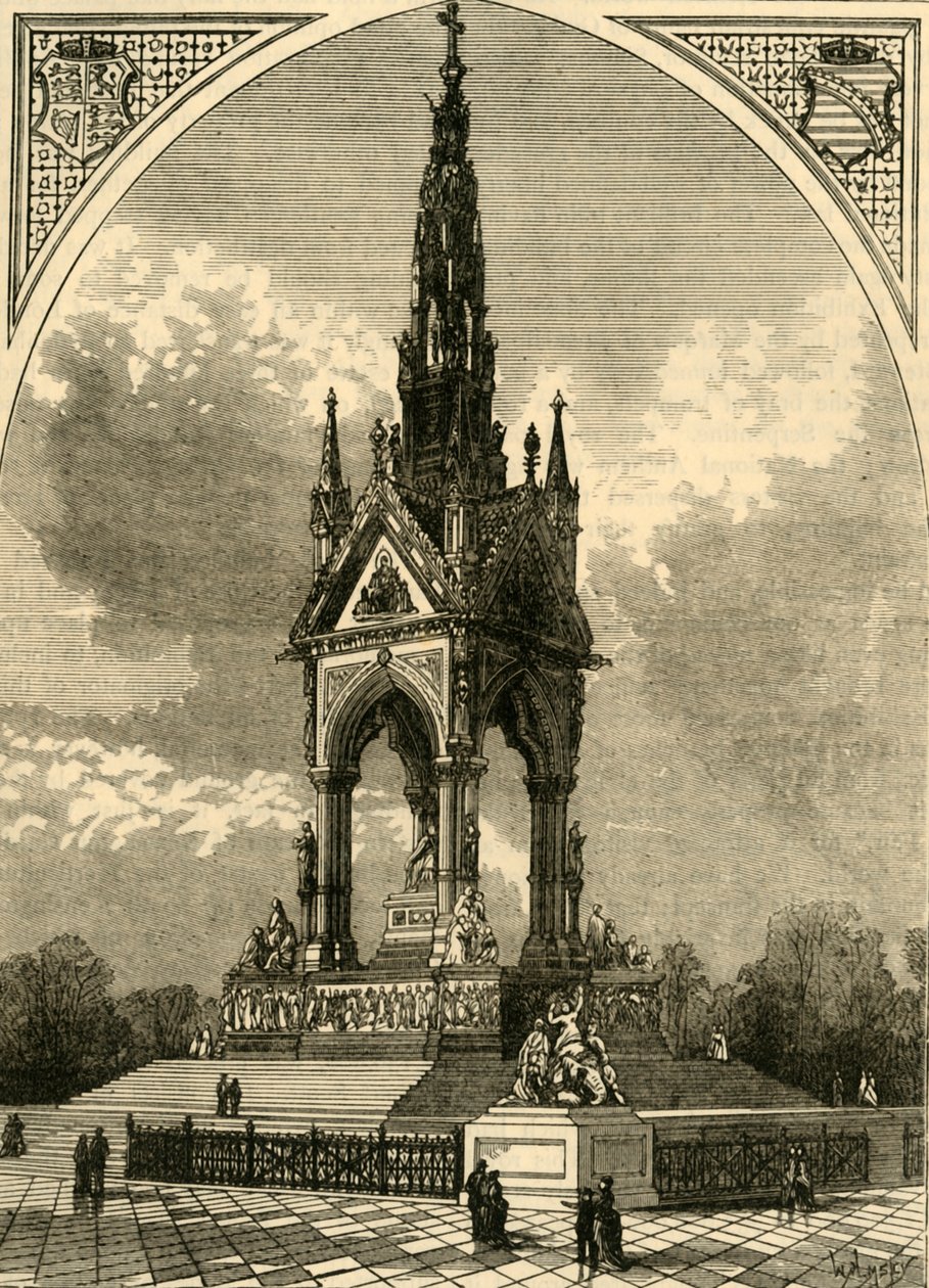 Het Albert Memorial, ca. 1876 door Unbekannt