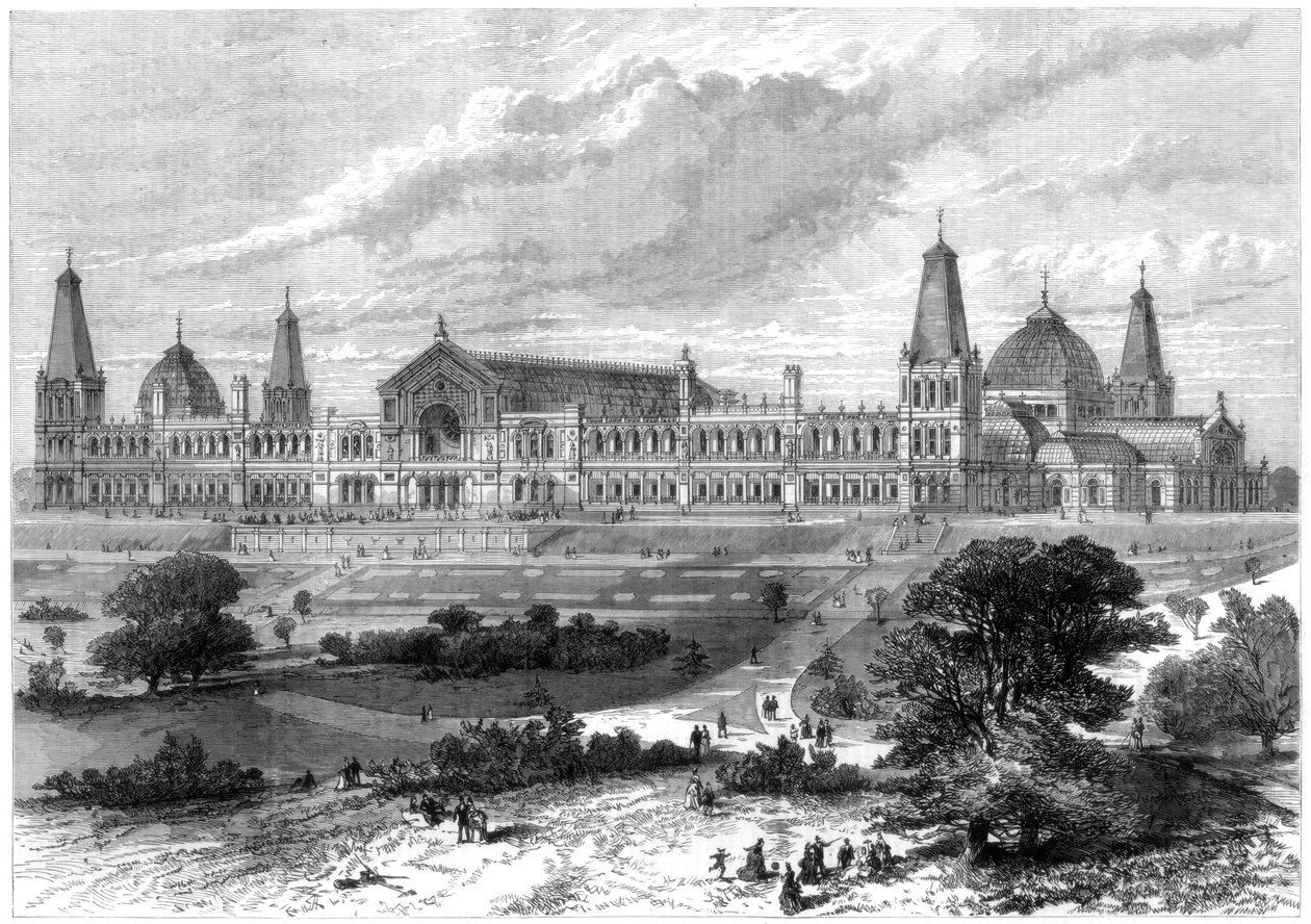 Het Alexandra Palace, Muswell Hill, Londen, 1875 door Unbekannt