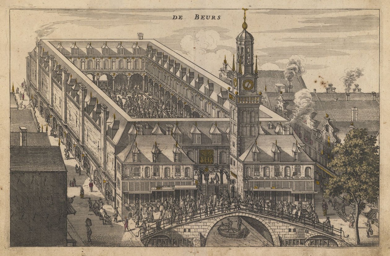 De Amsterdamse Beurs, begin 17e eeuw door Unbekannt
