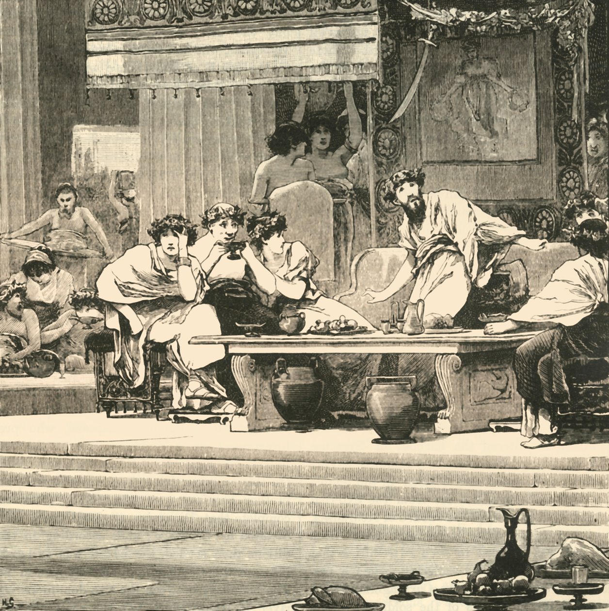 Het banket van Damocles, 1890 door Unbekannt