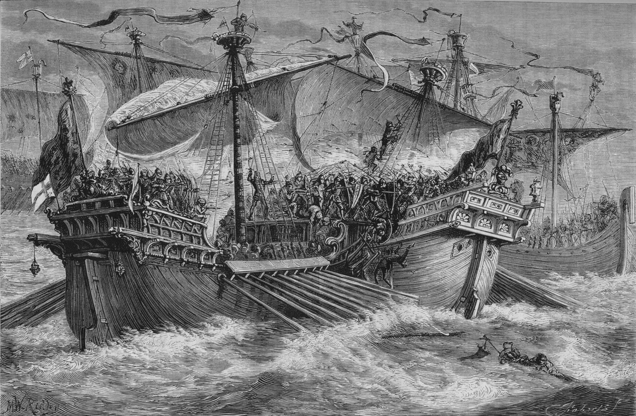De Slag bij Dover, 24 augustus 1217, c1880 door Unbekannt