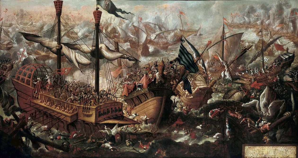 De Slag bij Lepanto door Unbekannt
