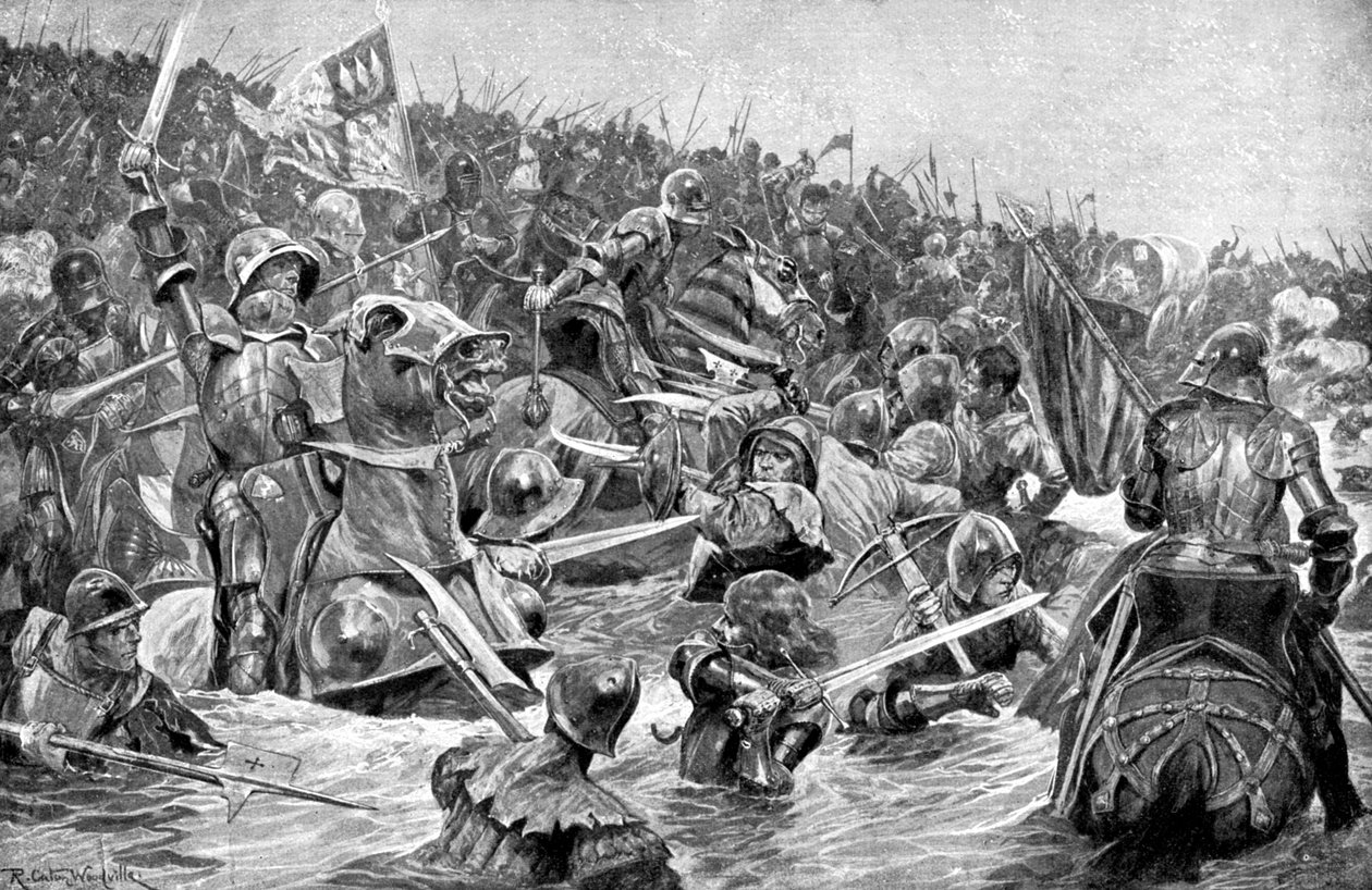 De slag bij Towton, 29 maart 1461 door Unbekannt