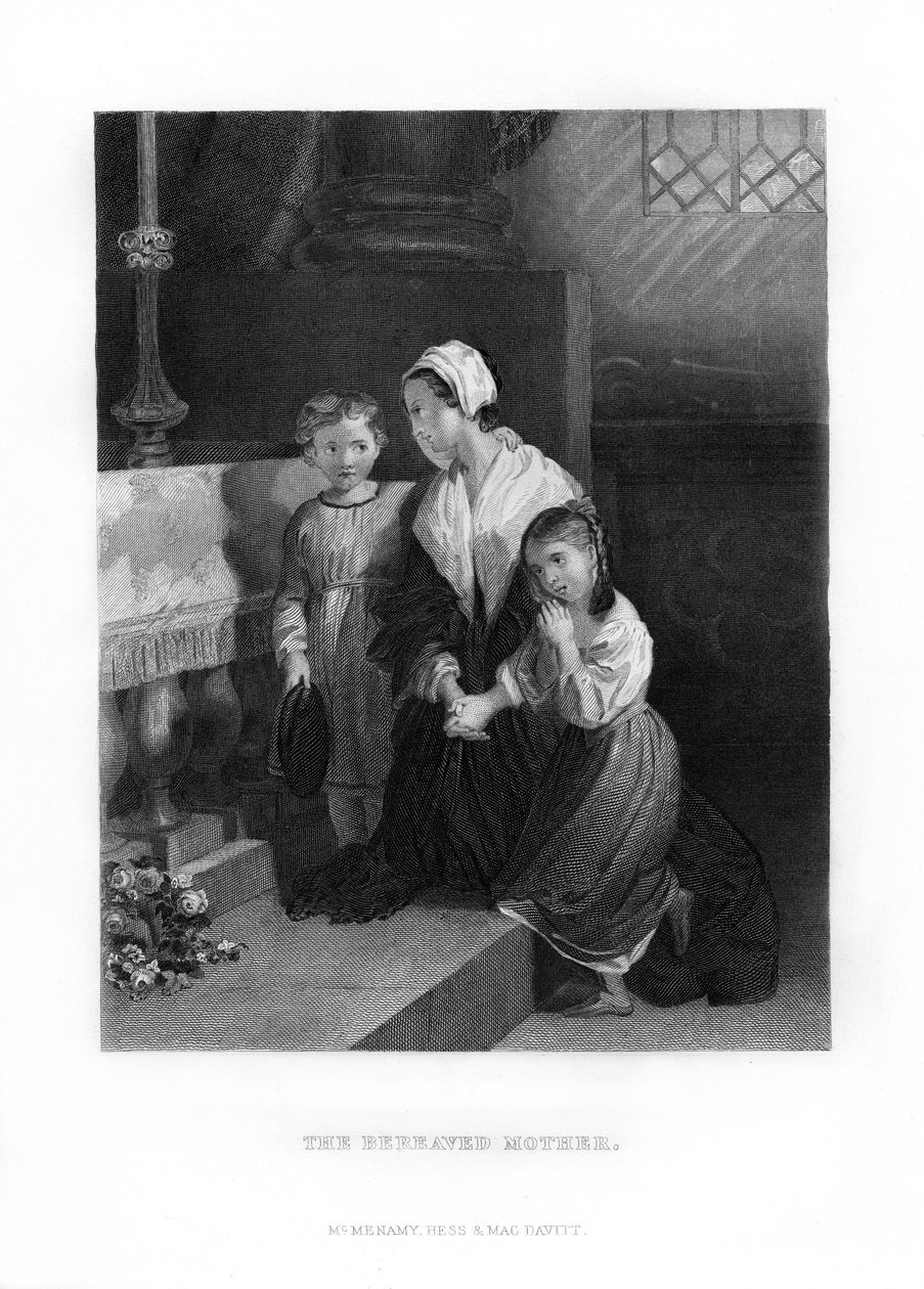 De rouwende moeder, 1872 door Unbekannt