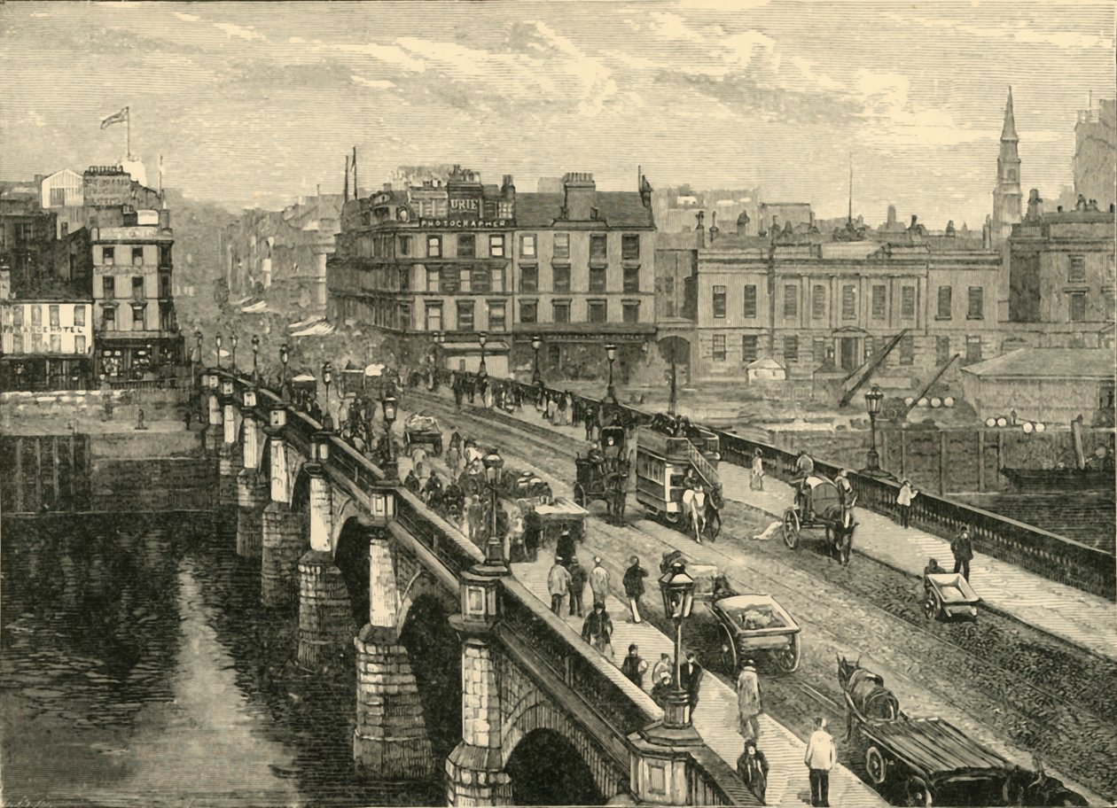 De Broomielaw-brug, Glasgow, 1898 door Unbekannt