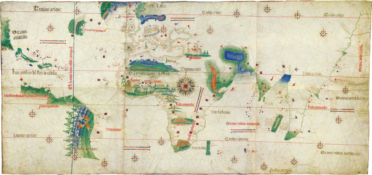 Het Cantino-planisfeer, 1502 door Unbekannt
