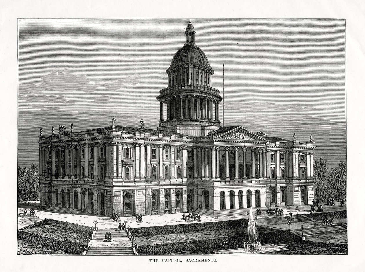 Het Capitool, Sacramento, Californië, VS, 1877 door Unbekannt