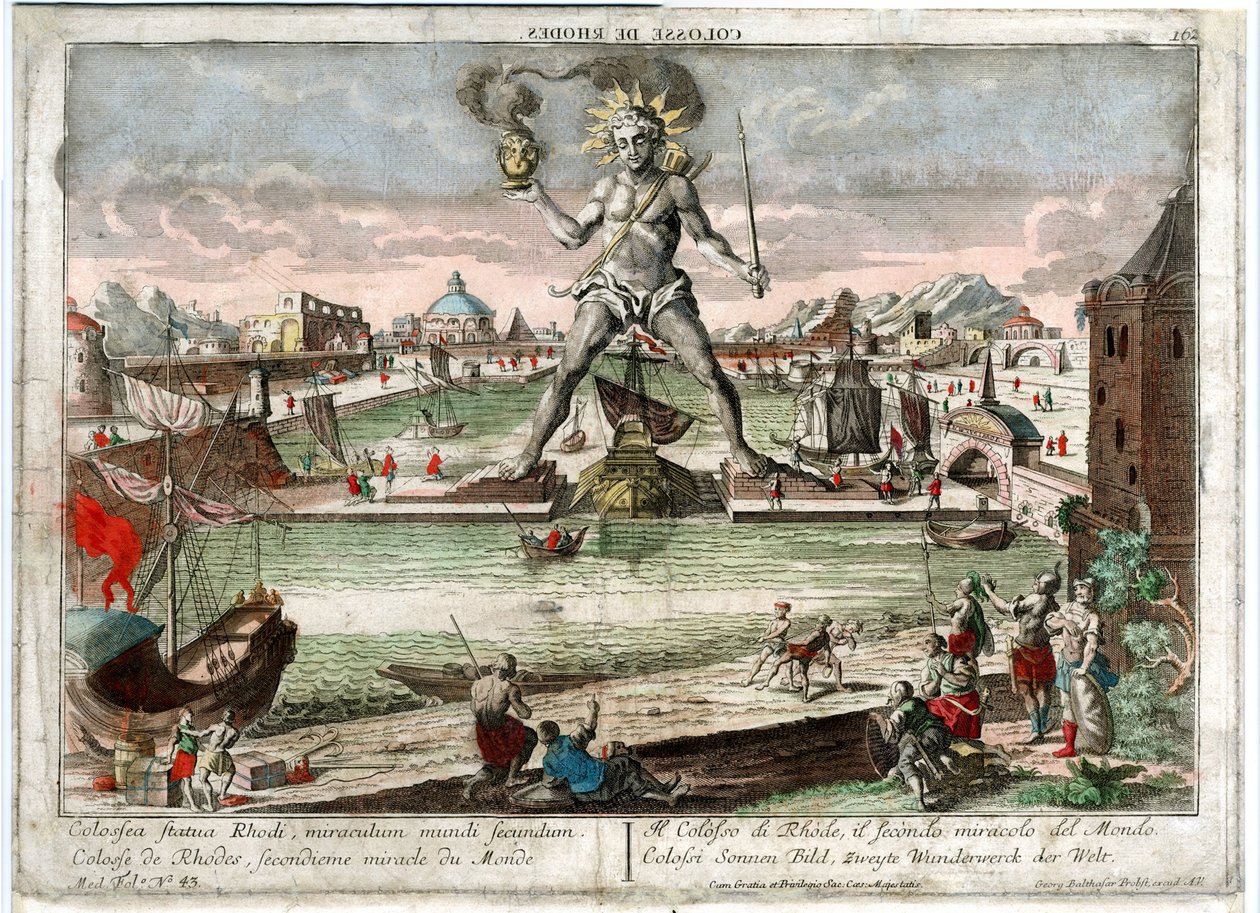 De Kolossus van Rhodos, 1760 door Unbekannt