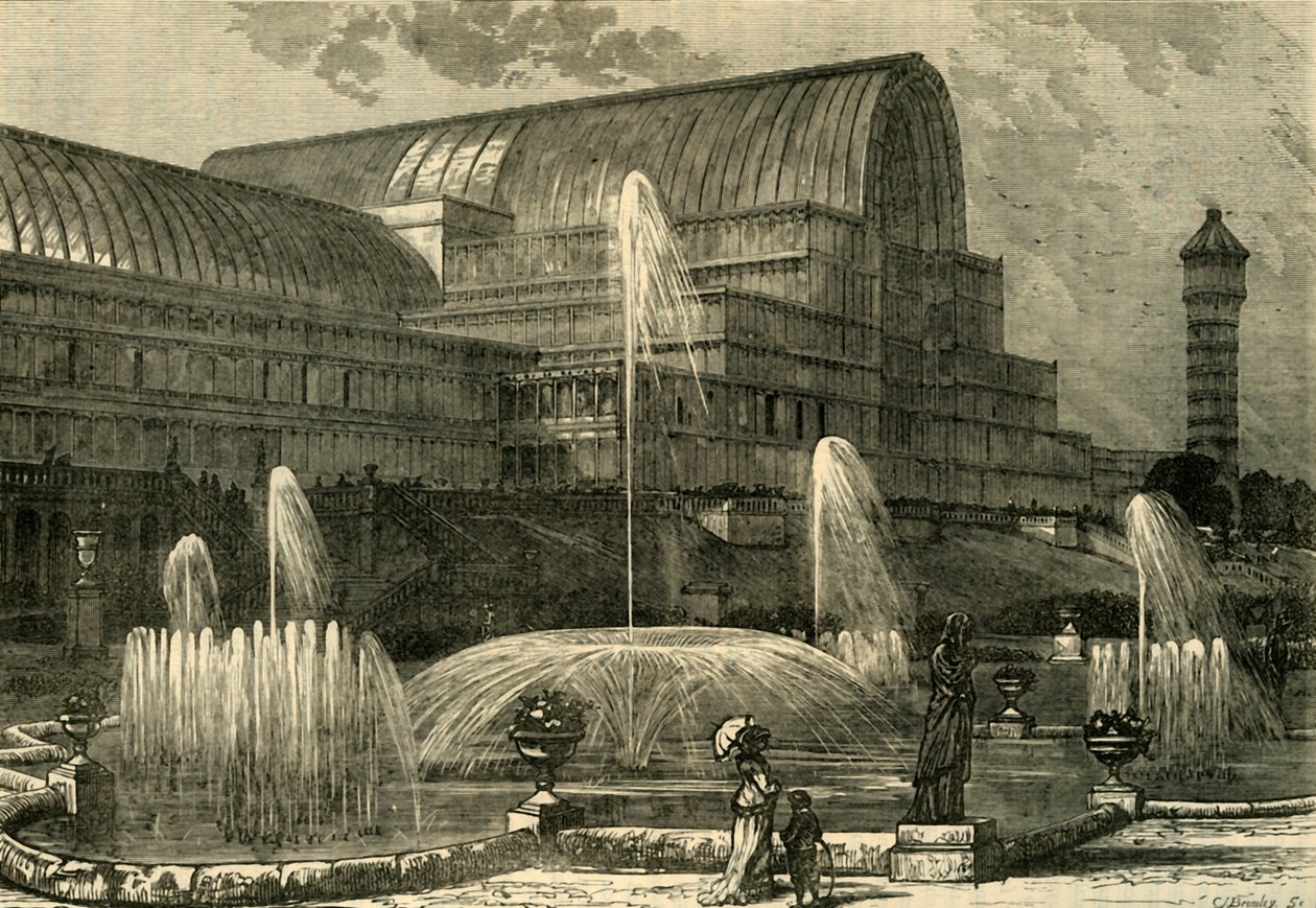 Het Crystal Palace, vanuit het Zuiden, ca. 1878 door Unbekannt
