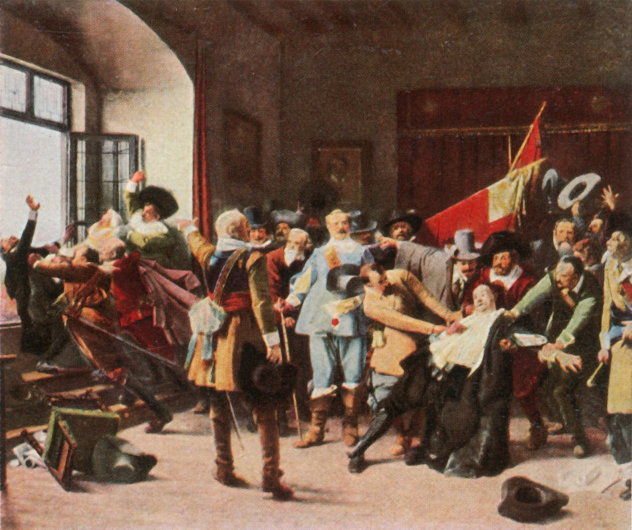 De Defenestratie van Praag, 23 mei 1618, 1936 door Unbekannt
