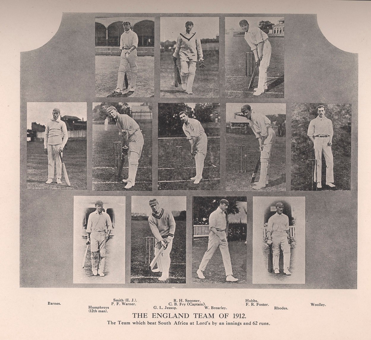 Het Engelse cricketteam van 1912 door Unbekannt