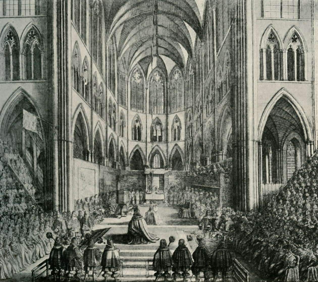 De kroning van koning Karel II door Unbekannt