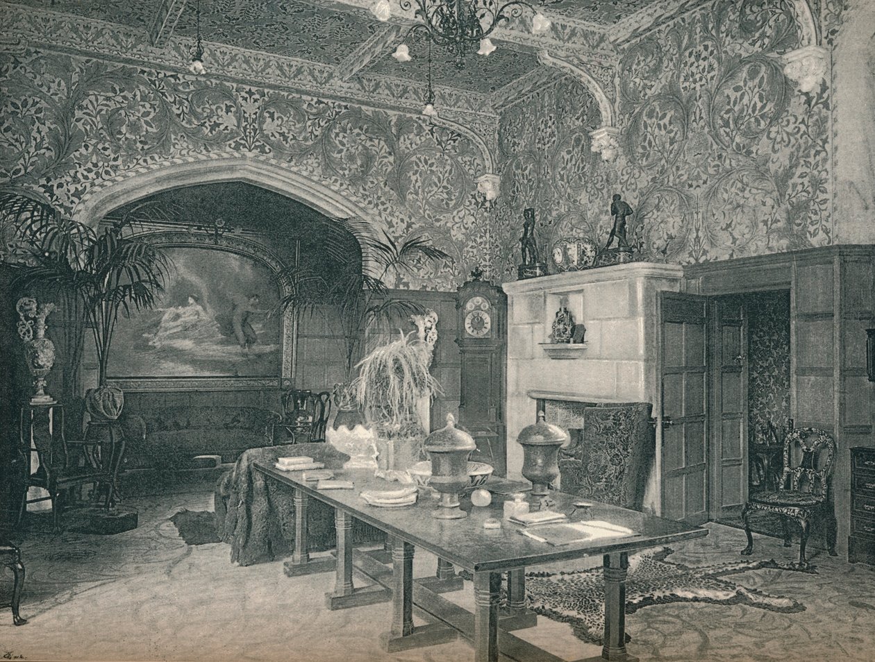 De Entreehal van Stanmore Hall, c1891 door Unbekannt