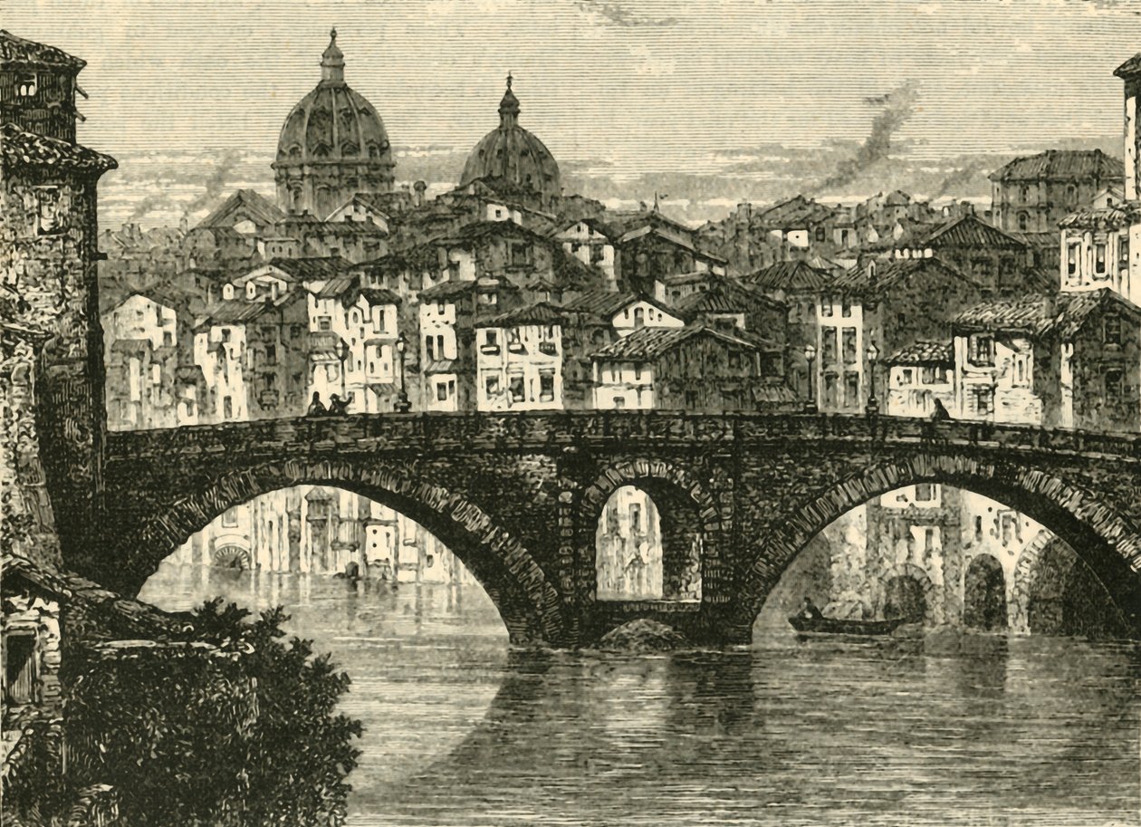 De Fabriciaanse Brug, Rome, 1890 door Unbekannt