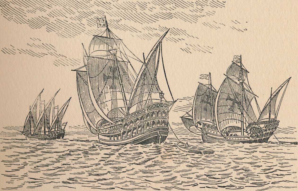 De vloot van Columbus, 1916 door Unbekannt