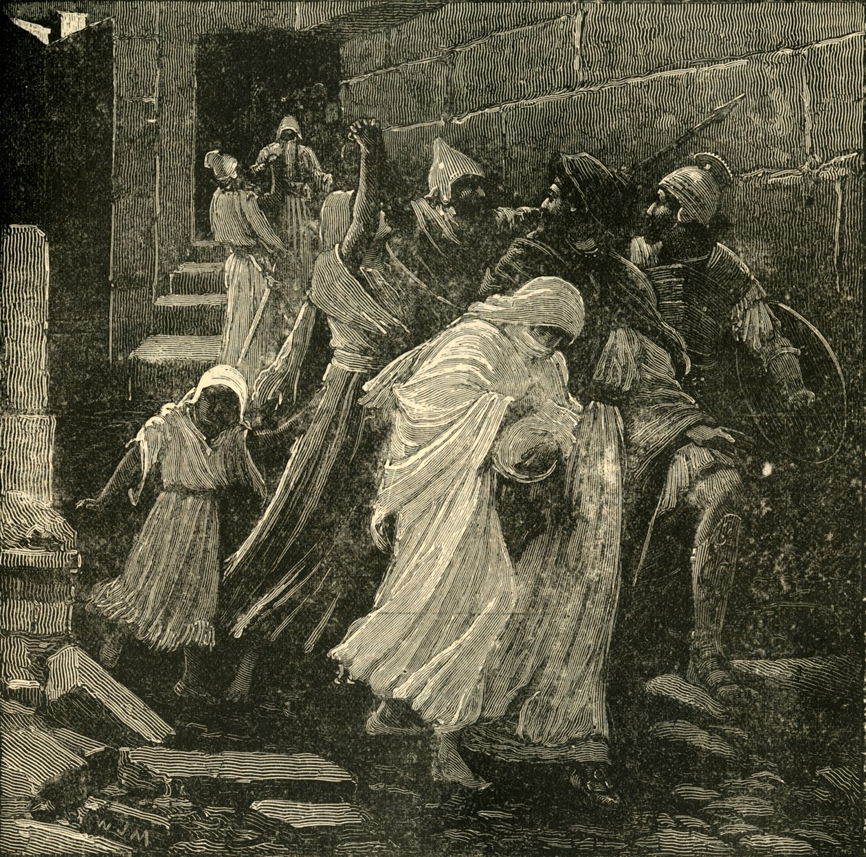 De vlucht van Zedekia, 1890 door Unbekannt