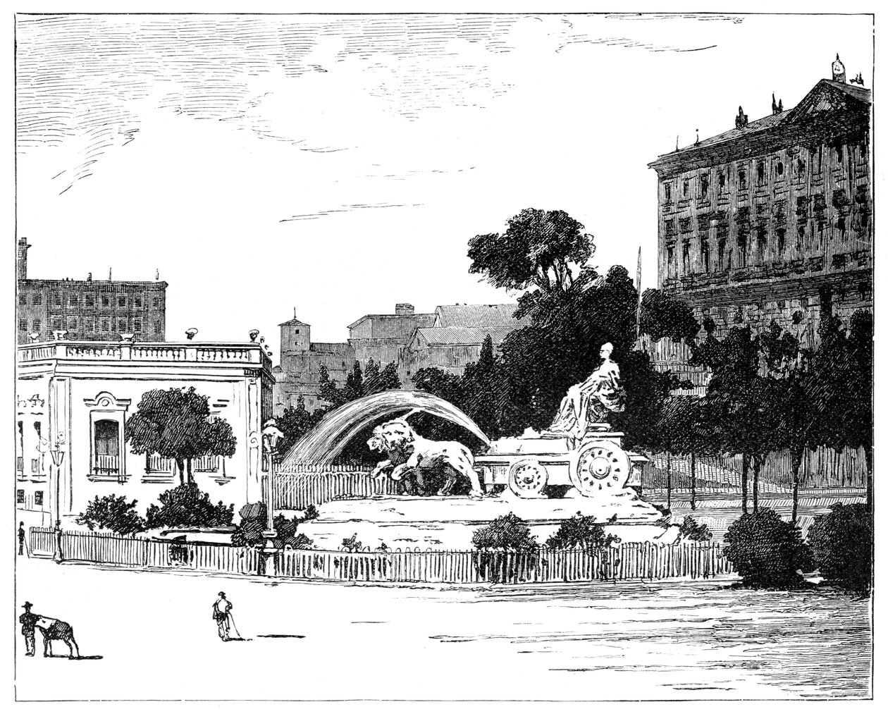 De fontein van Cybele, Madrid, 1900 door Unbekannt
